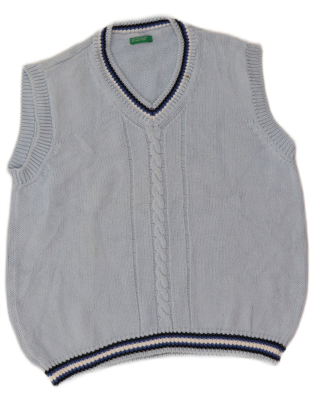Tank top chłopięcy Benetton w kamizelkę 7-8 lat w niebieskie paski