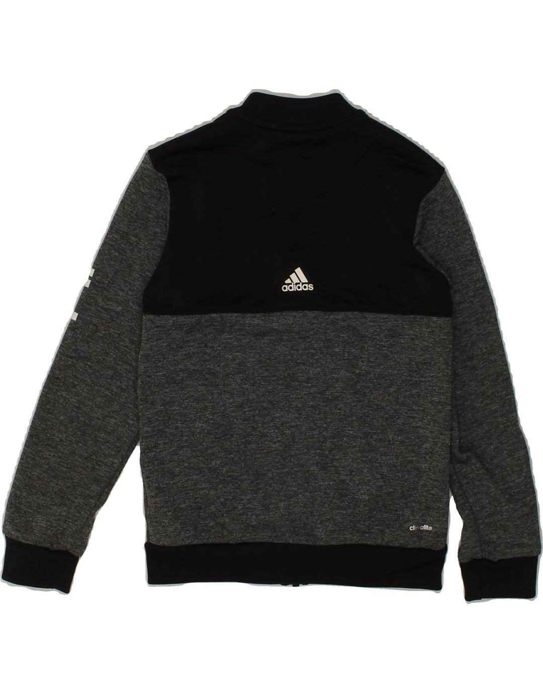 ADIDAS Boys Climalite Graphic Tracksuit Top Jacket 7-8 Years Grey Vintage Adidas and Second-Hand Adidas from Messina Hembry 