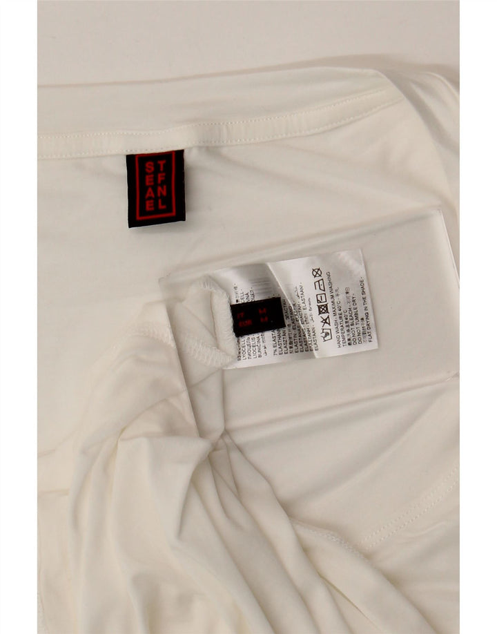 Damska kamizelka Stefanel Top UK 14 Medium White Lyocell