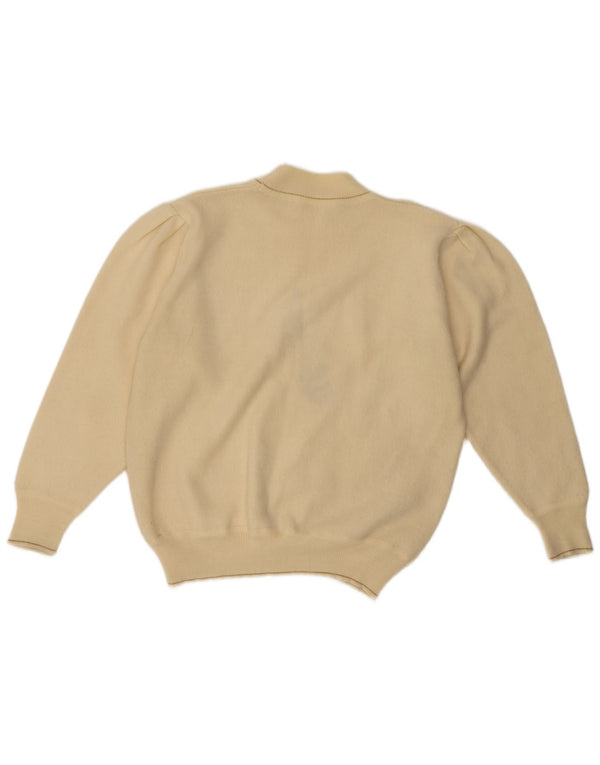 Vintage damski sweter z golfem, UK 18 XL, beżowy