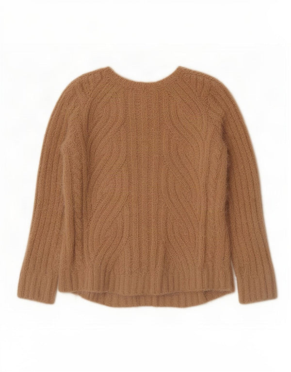 Marks & Spencer Damski sweter z dekoltem w kształcie litery V, UK 12, średni beż, poliester