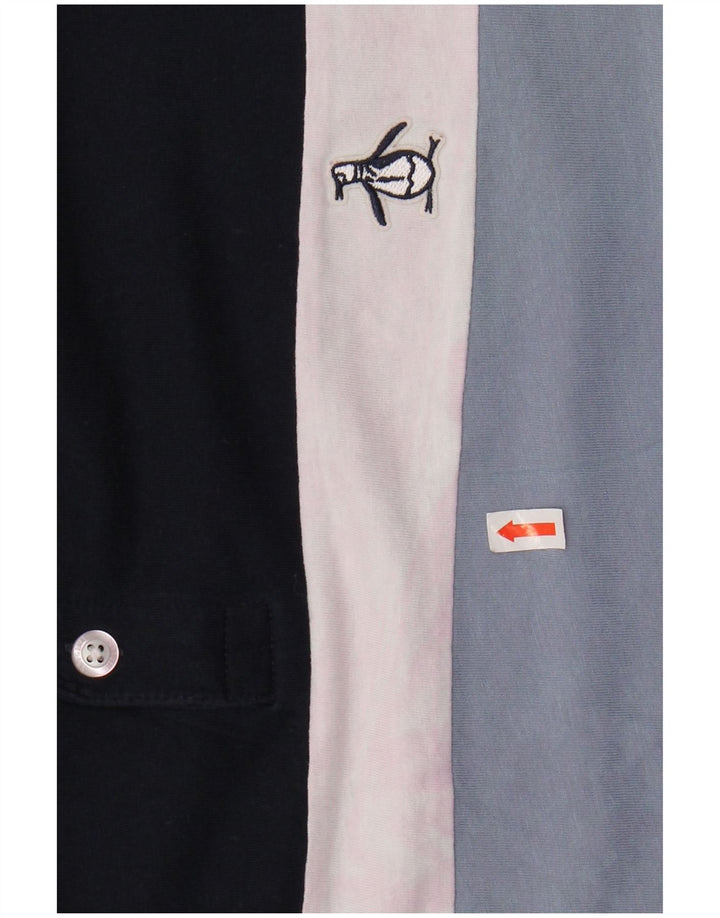 Męska koszulka polo PENGUIN XL, bawełniana w granatowe paski