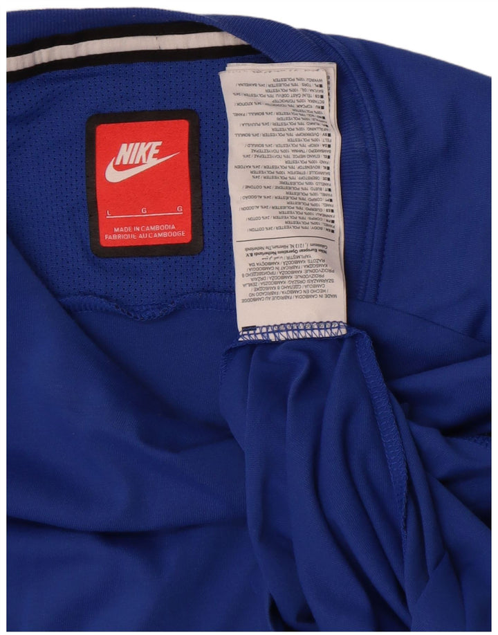 T-shirt męski Nike, duży, niebieski, poliestrowy blok kolorów