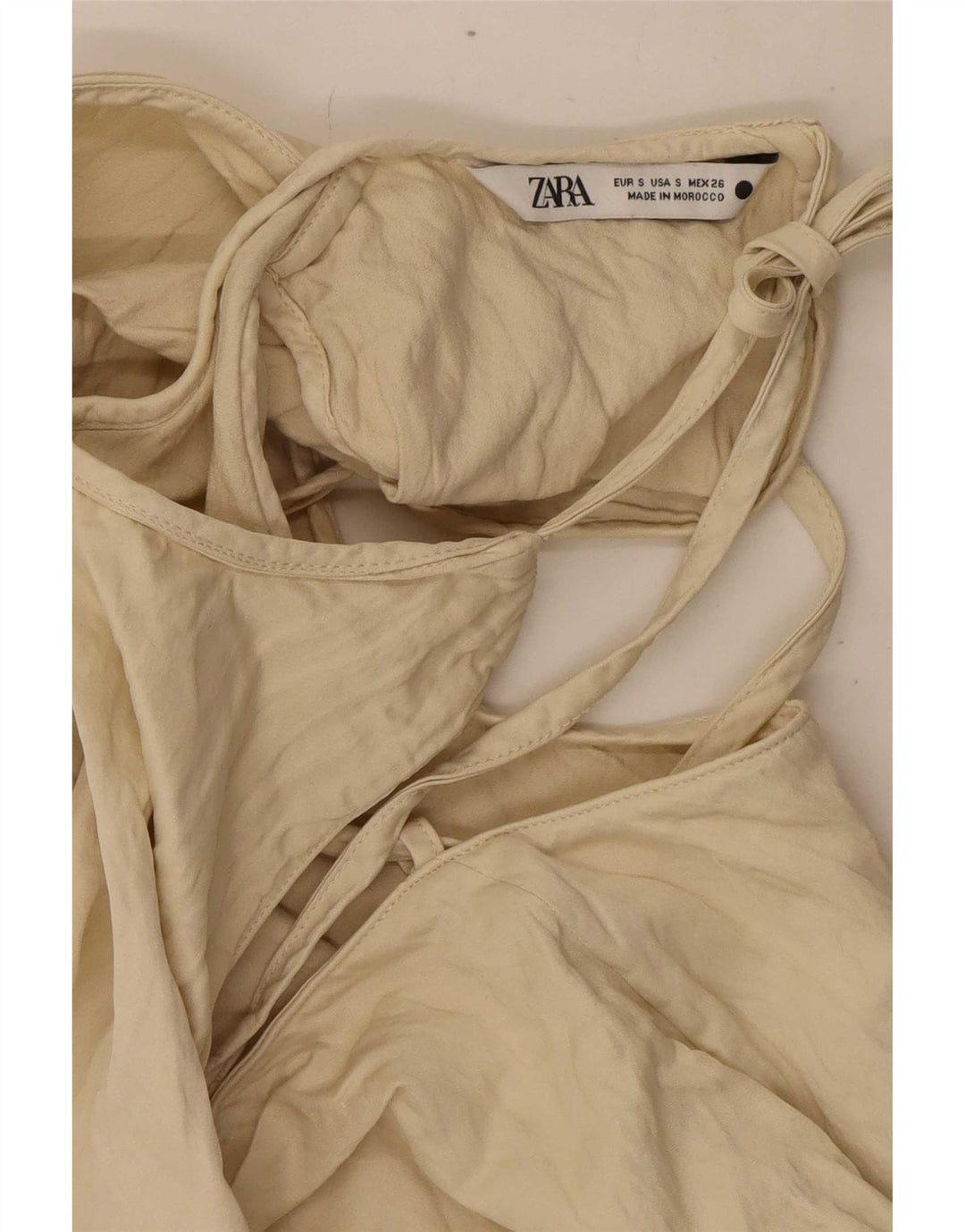 Damski top Zara Halter UK 10 Small w kolorze złamanej bieli, wiskoza