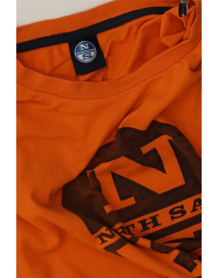 Męski T-shirt z grafiką North Sails, średni pomarańczowy