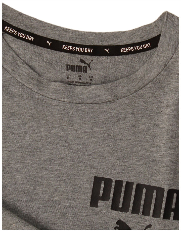 Męski T-shirt z grafiką Puma, średni szary, nakrapiany