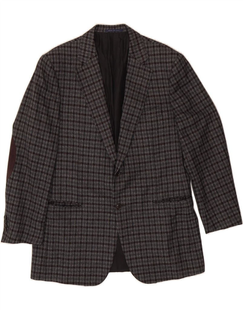 PAL ZILERI Mens 3 Button Blazer Jacket IT 54 2XL Grey Check Wool Vintage Pal Zileri and Second-Hand Pal Zileri from Messina Hembry 