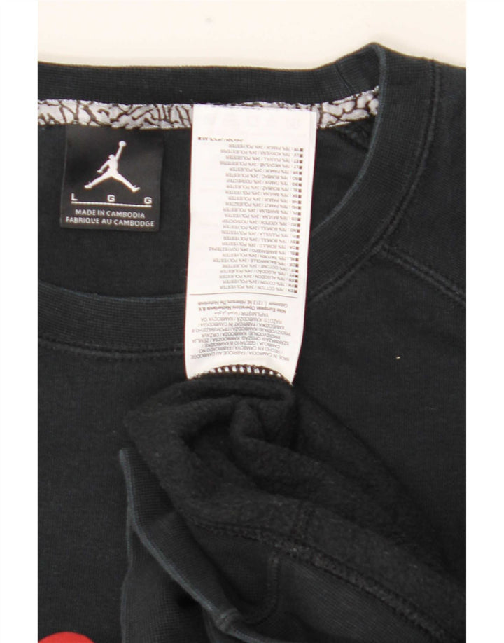Męski sweter z grafiką Jordan, duży, czarny, bawełniany