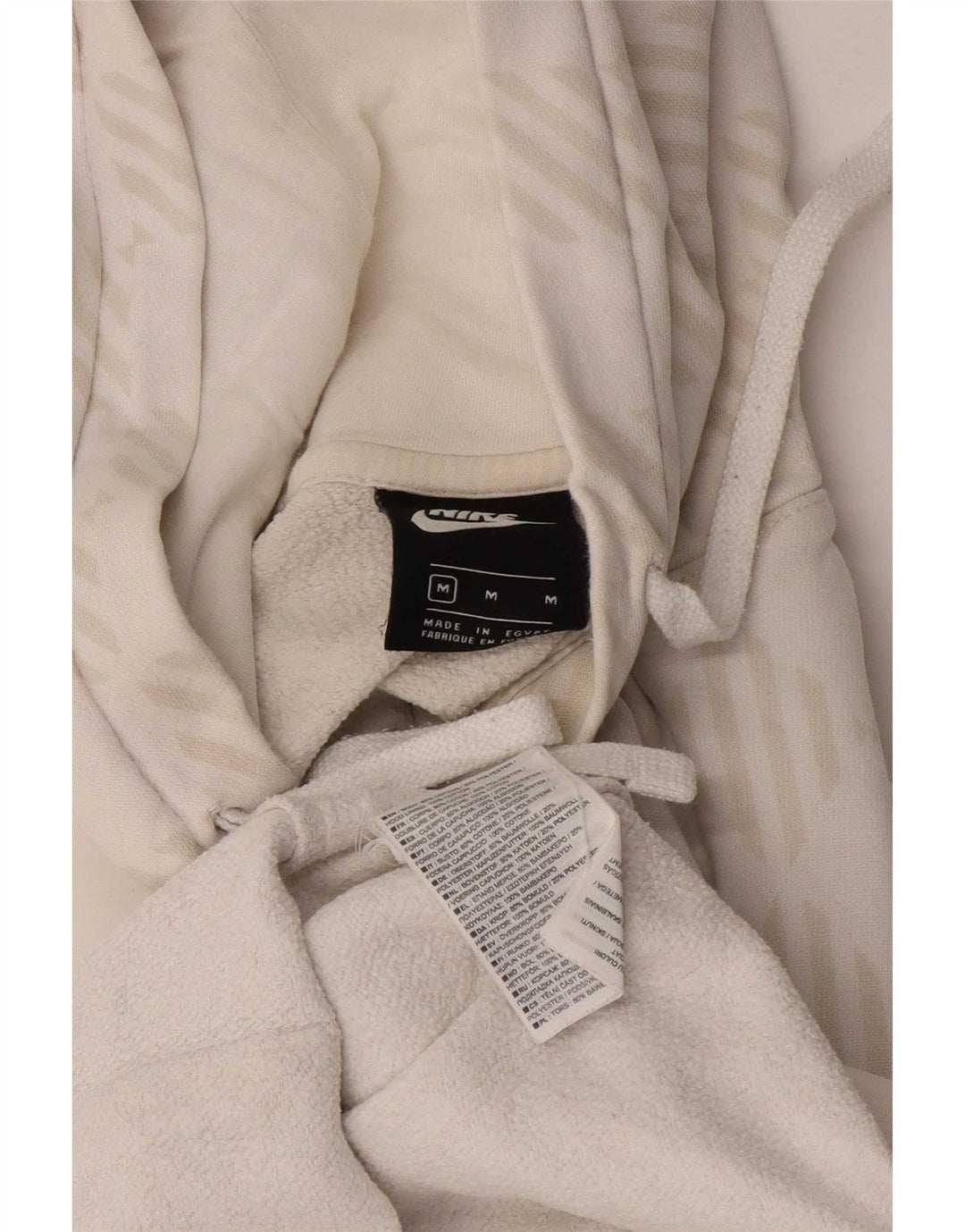 Damski sweter oversize z kapturem Nike UK 14 Średniobiała, geometryczna bawełna