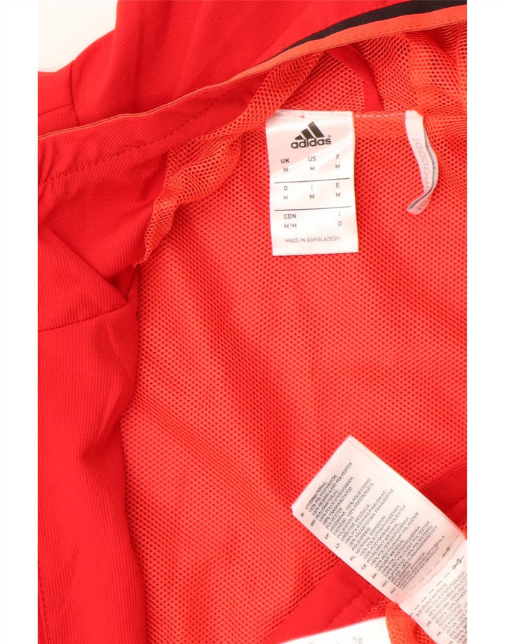 Adidas Męska kurtka przeciwdeszczowa z kapturem Climacool Graphic UK 38 Średni czerwony poliester