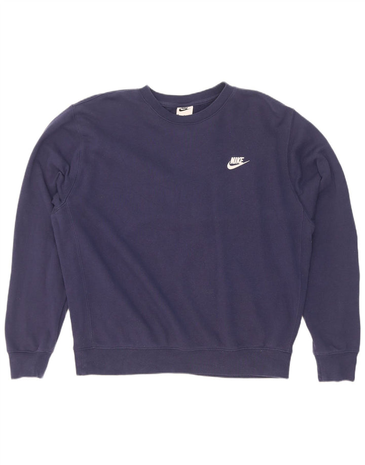 Damski sweter oversize Nike UK 14, średni granatowy, bawełniany