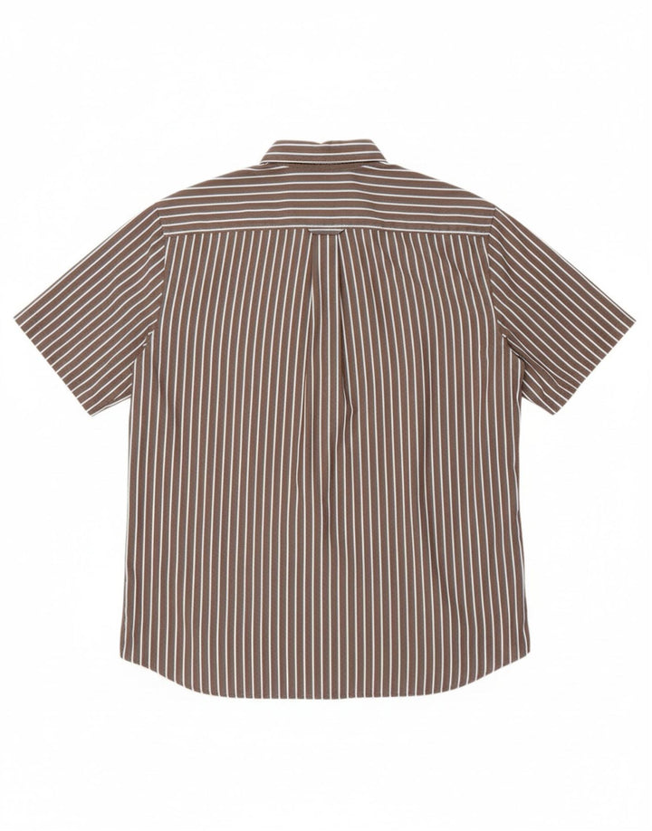 GANT Mens Regular Fit Short Sleeve Shirt Medium Brown Striped Cotton