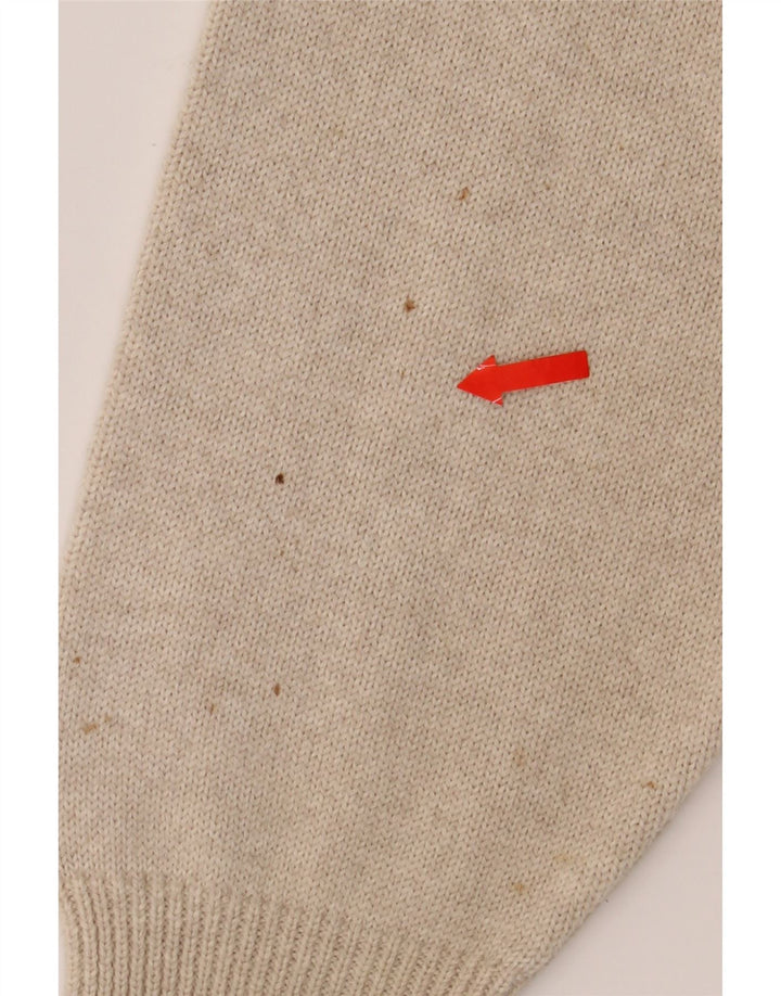 RANGER Mens V-Neck Jumper Sweater IT 50 Medium Beige Argyle/Diamond Vintage Ranger and Second-Hand Ranger from Messina Hembry 