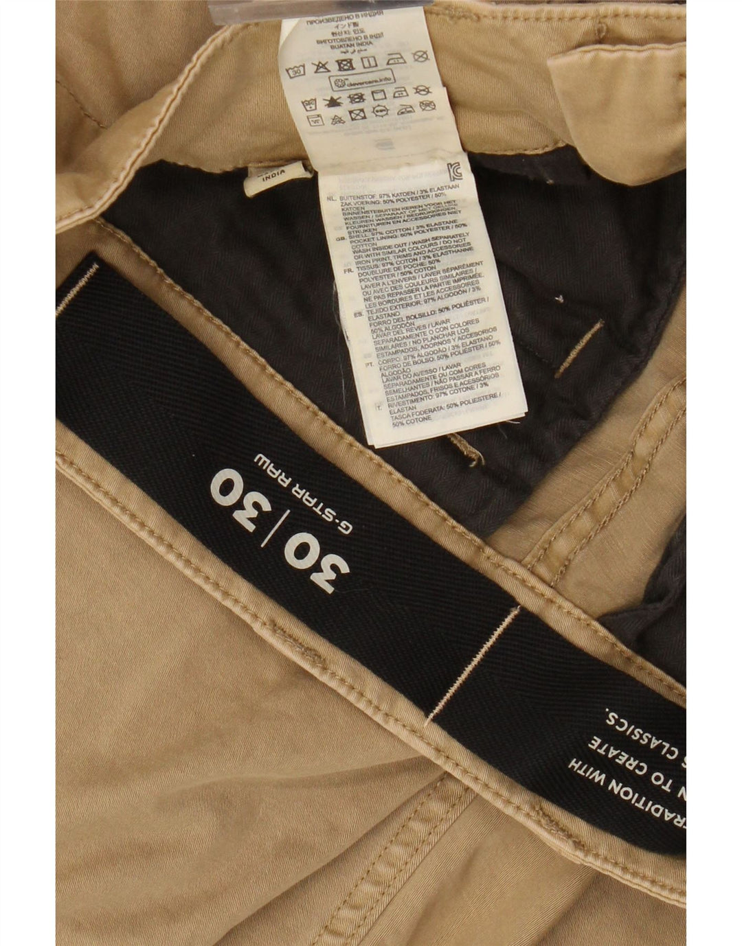 Męskie spodnie cargo G-STAR Classics W30 L30 Beżowa bawełna