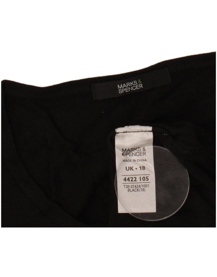 MARKS & SPENCER Damski sweter oversize z okrągłym dekoltem, UK 18 XL, czarny