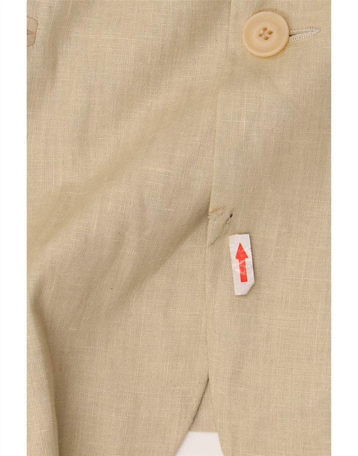 Vintage męska marynarka zapinana na 3 guziki UK 38 Medium Beige Linen