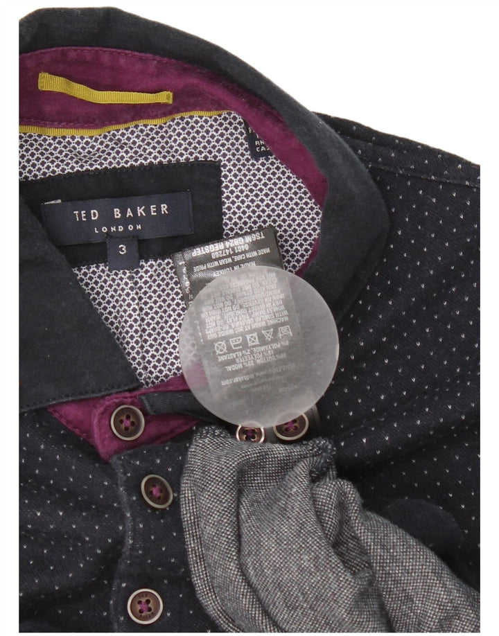Męska koszulka polo Ted Baker, rozmiar 3, średnia, granatowa, bawełniana w cętki
