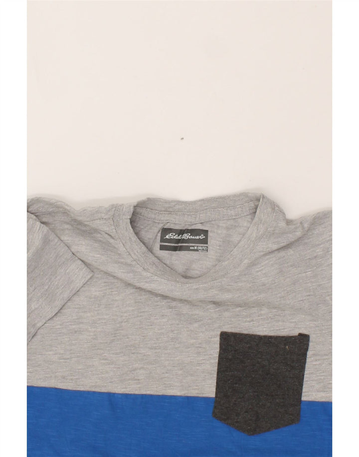 EDDIE BAUER Boys T-Shirt Top 10-11 Years Medium  Grey Colourblock Vintage Eddie Bauer and Second-Hand Eddie Bauer from Messina Hembry 