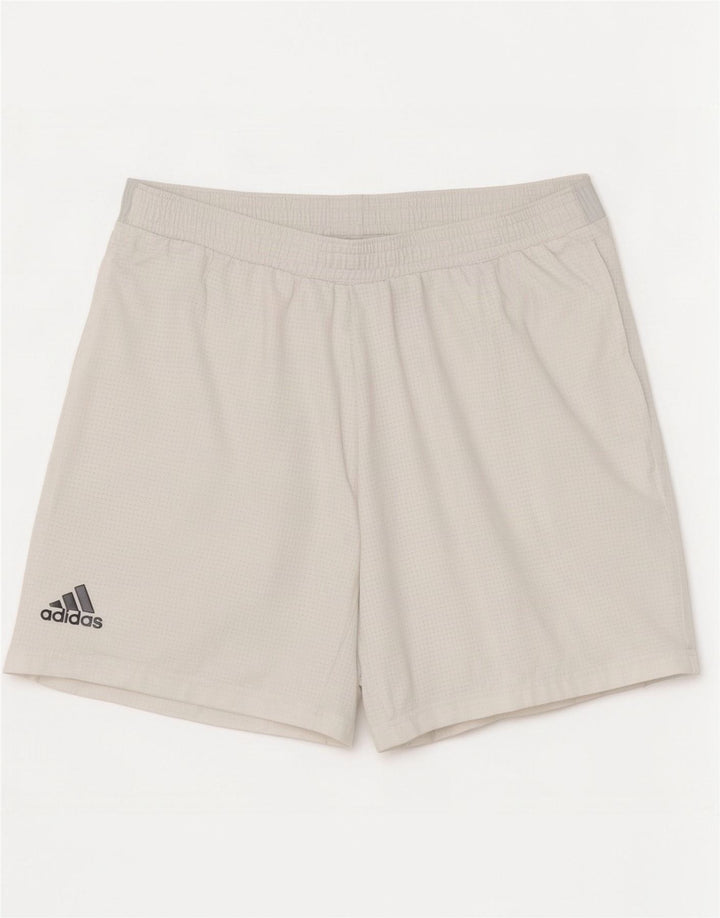 Męskie spodenki sportowe Adidas XL w białą kratkę, poliester