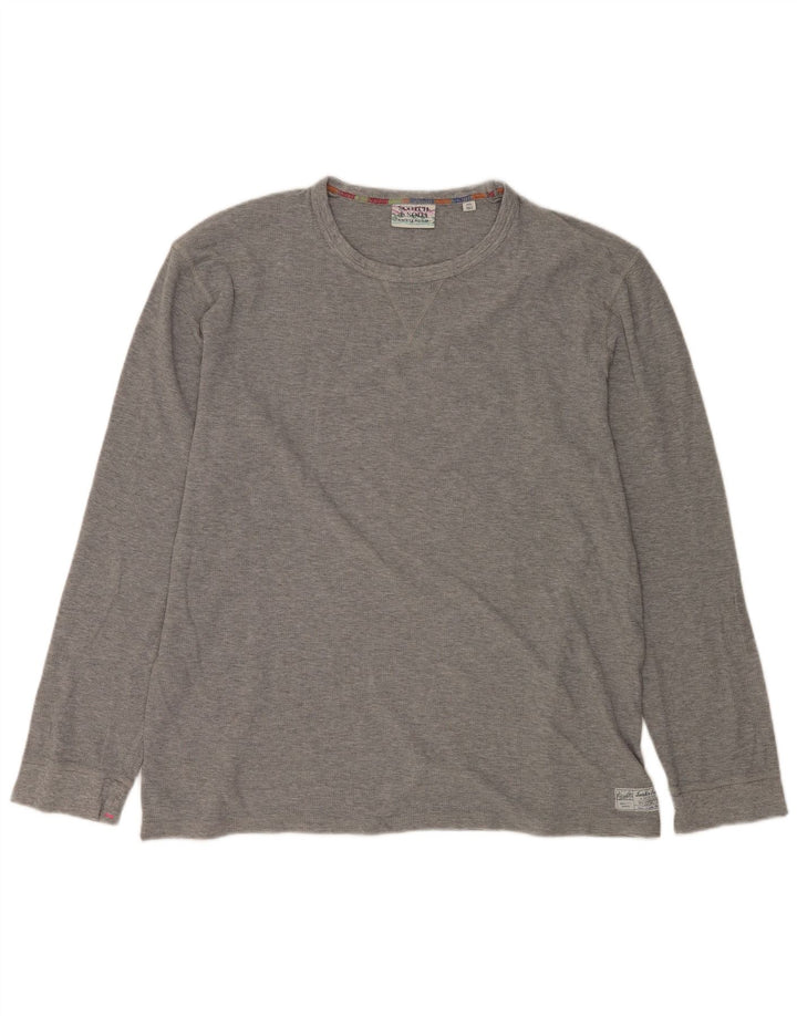 Koszulka męska SCOTCH & SODA z długim rękawem, 2XL, szara, bawełniana