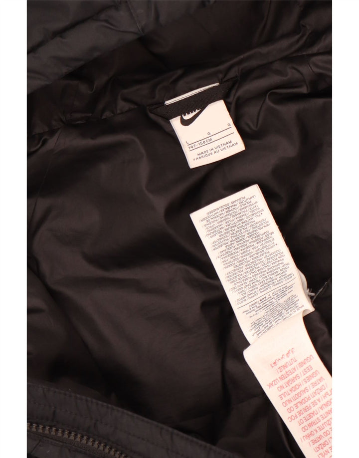 Chłopięca wyściełana kurtka z kapturem i kapturem Nike 12-13 lat, duża, czarna, poliestrowa