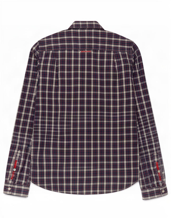 Koszula męska Superdry, bawełniana, w średnią granatową kratkę