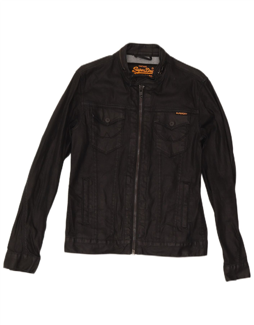 Męska kurtka dżinsowa Superdry UK 36, mała, czarna, bawełniana