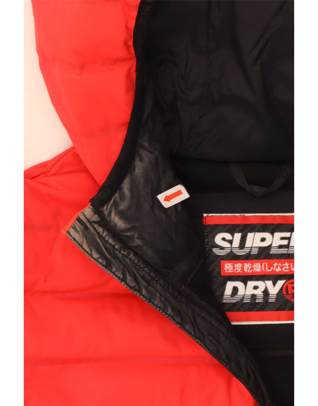 Damska wyściełana kurtka z kapturem Superdry UK 10, mała, czerwona, poliester