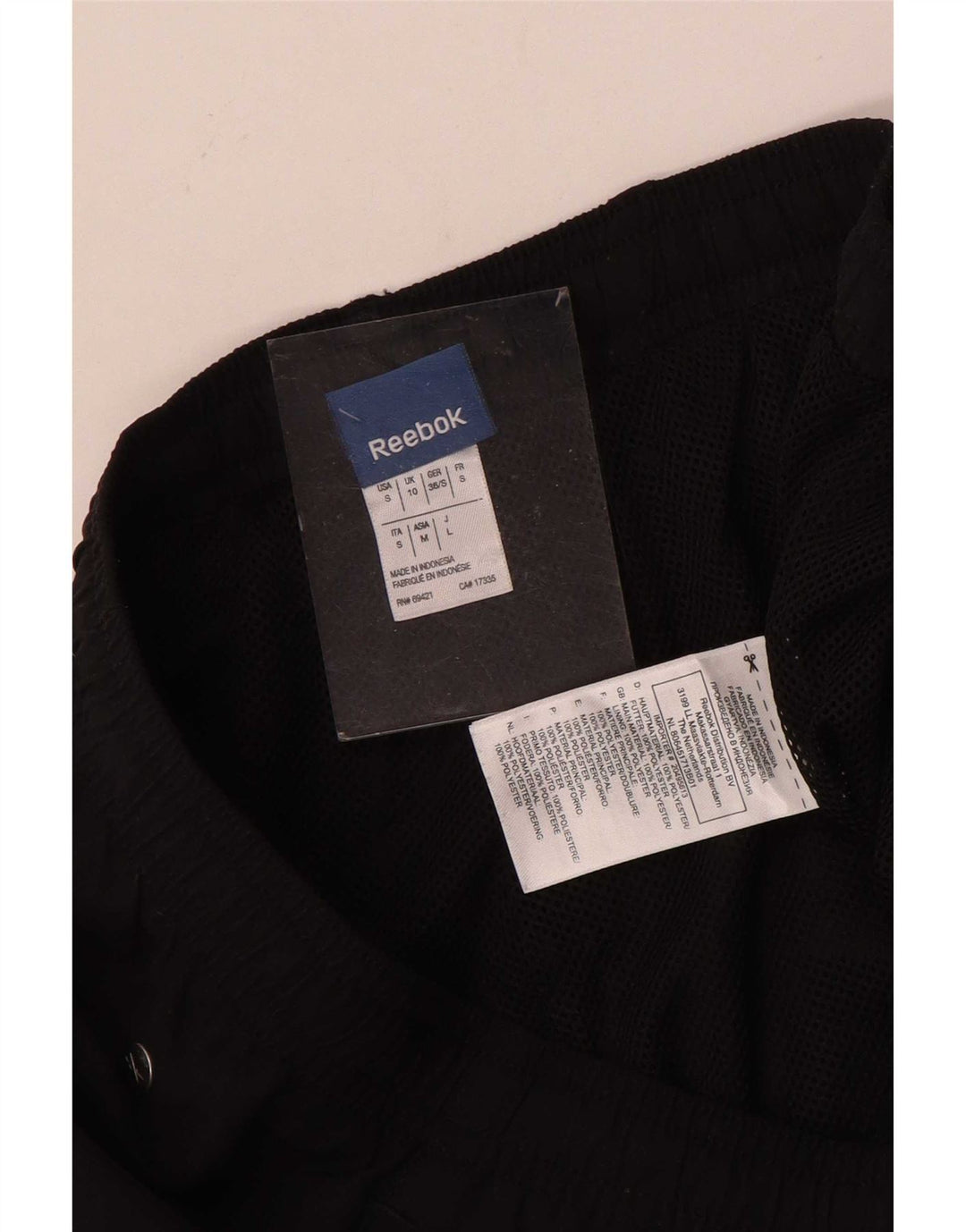 Damskie spodnie dresowe Reebok Capri UK 10, małe, czarne, poliestrowe