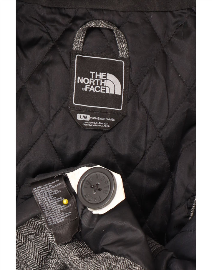 Damska kurtka bomberka z kapturem The North Face UK 16, duża, szara, w jodełkę
