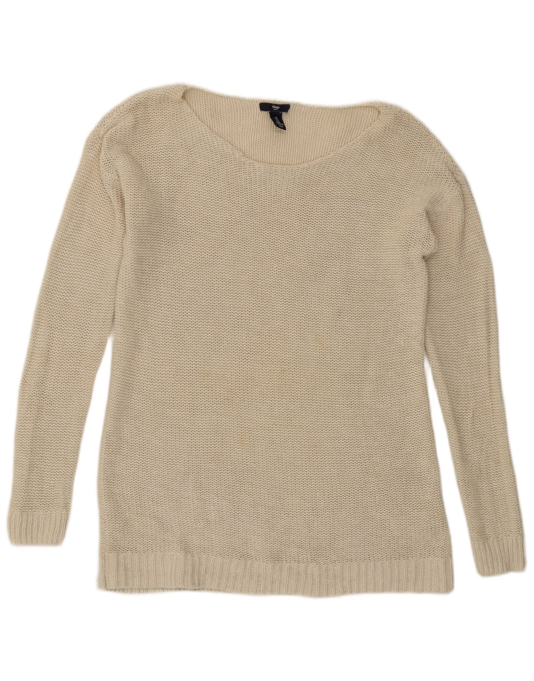 Sweter damski Gap z dekoltem w łódkę UK 12, średni beż, bawełna
