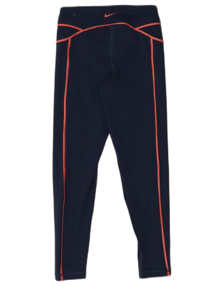 Damskie legginsy Nike Dri Fit Graphic UK 8, małe, granatowe, poliestrowe