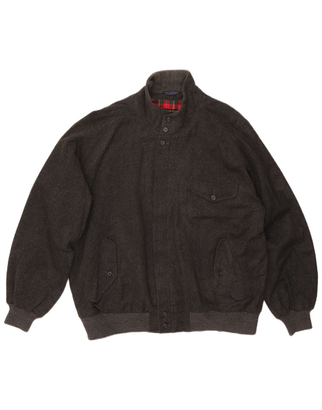 Męska kurtka bomberka Brooks Brothers UK 44 2XL Szara wełna