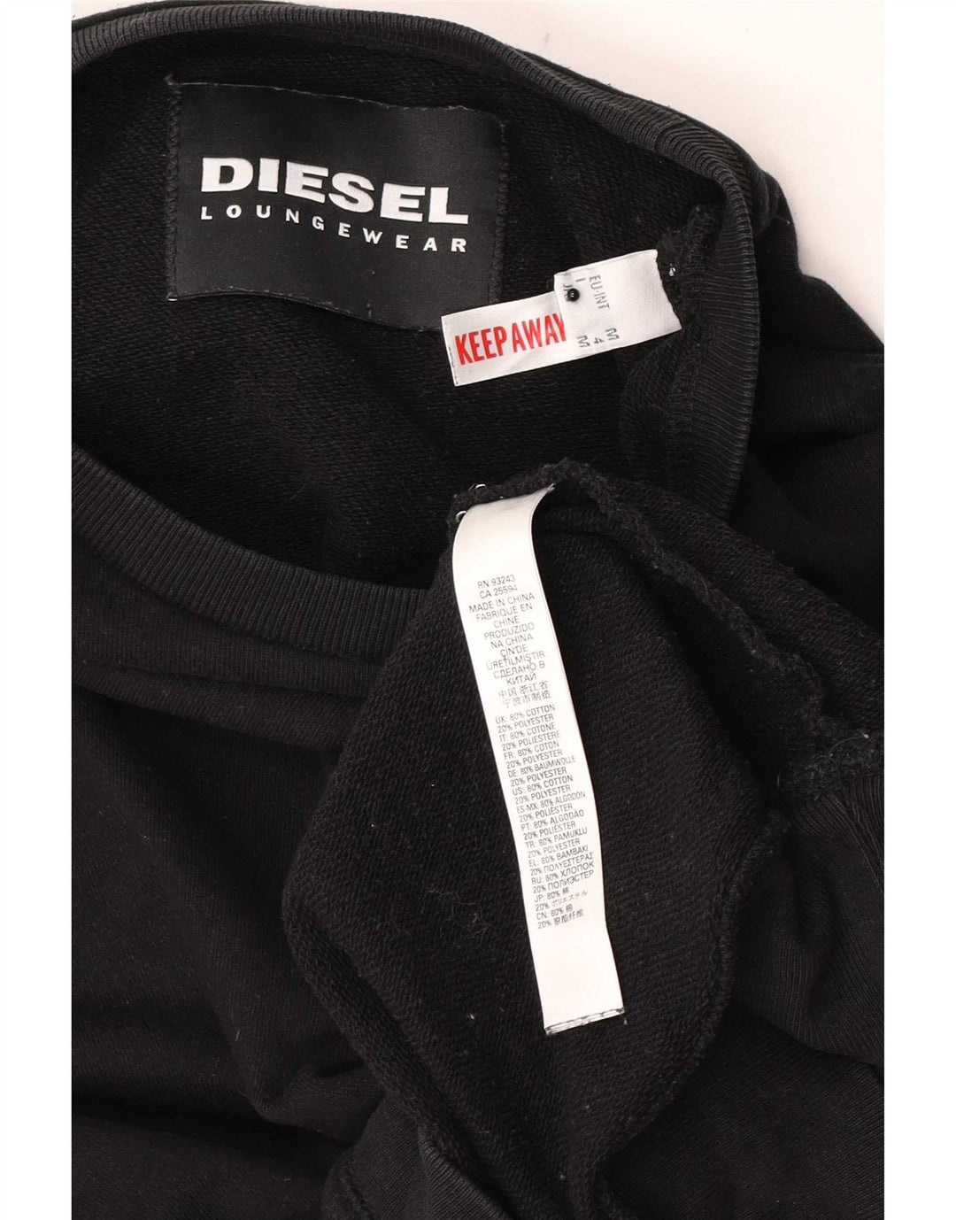 Damska bluza z grafiką Diesel, UK 14, średnia czarna bawełna