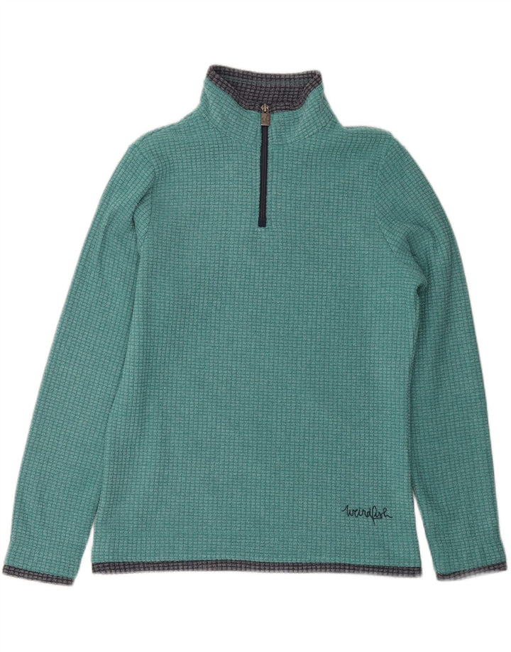 Damski sweter polarowy WEIRD FISH z zamkiem błyskawicznym, UK 10, mały, zielony poliester