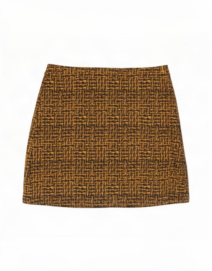 Marks & Spencer Damska spódnica mini UK 14 duża W36 brązowy geometryczny poliester