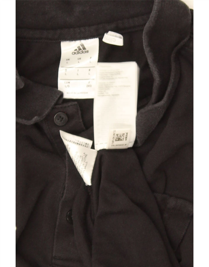 Męska koszulka polo Adidas Climalite, duża, czarna, bawełniana