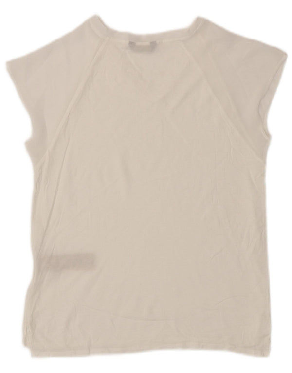T-shirt damski Massimo Dutti Top UK 10 Small White Lyocell