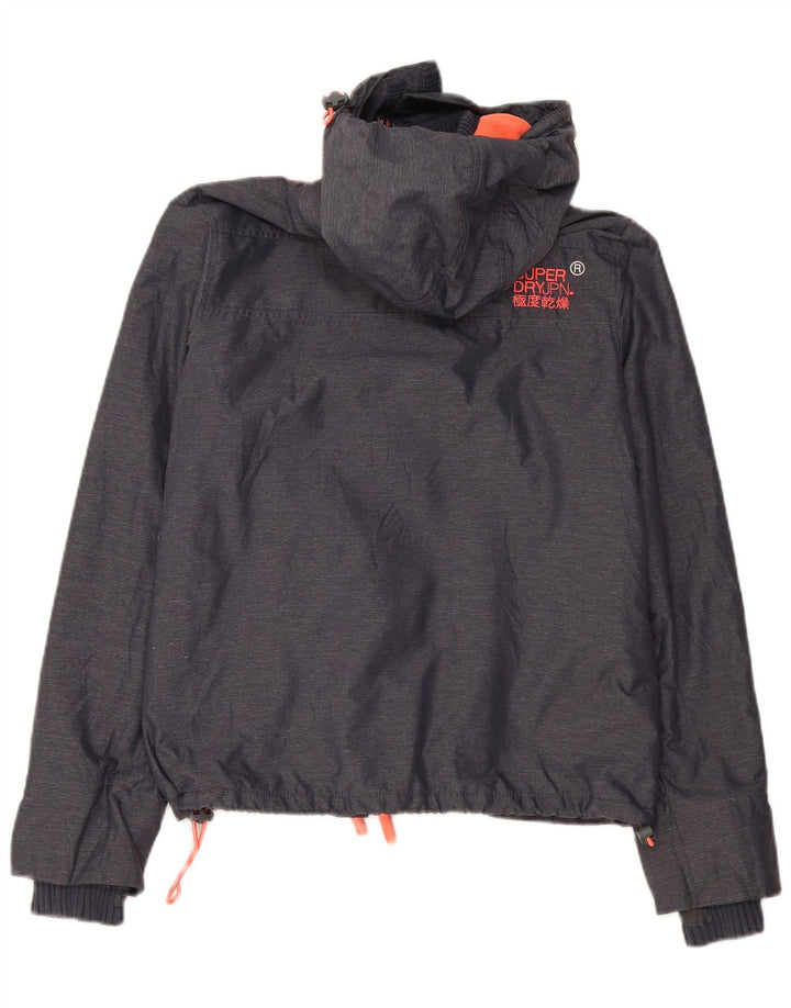 Damska wiatrówka z kapturem Superdry UK 16, duża, szara