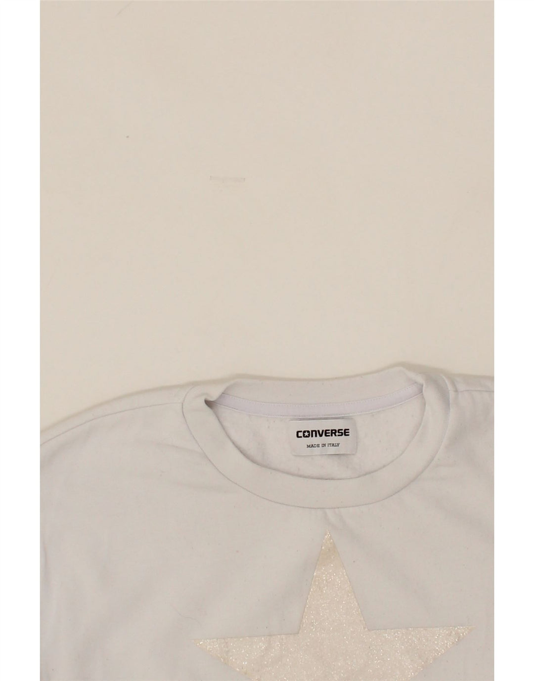 CONVERSE Womens Graphic Sweatshirt Jumper UK 16 Large White Cotton Vintage Converse and Second-Hand Converse from Messina Hembry 