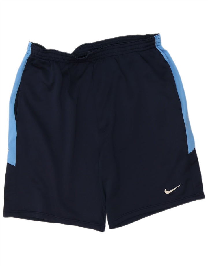 Męskie spodenki sportowe NIKE Dri Fit 2XL, granatowy, poliester z blokami kolorów