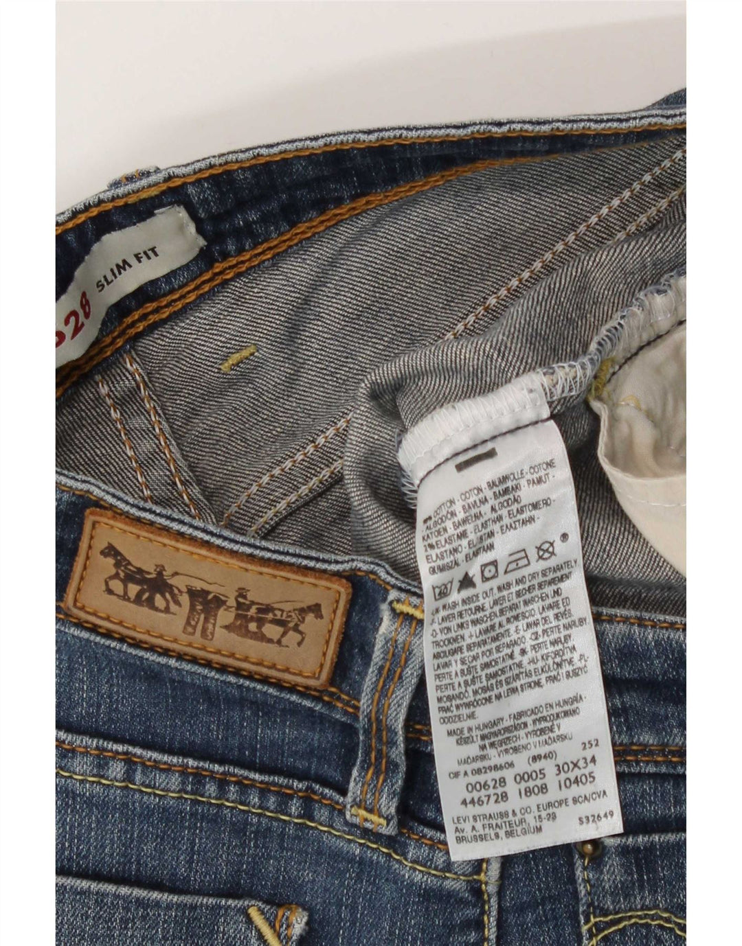 Damskie jeansy Levi's 628 Slim W30 L34 Niebieska bawełna
