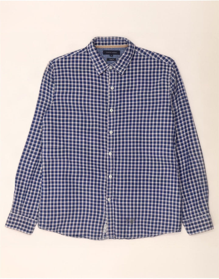 Męska koszula w stylu vintage Tommy Hilfiger XL w niebieską kratkę