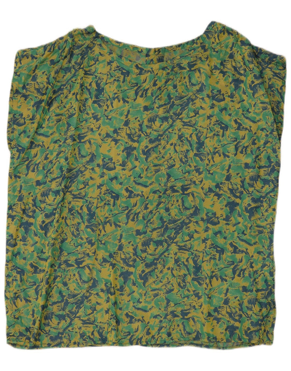 Bluzka damska vintage, UK 18 XL, zielona w kwiaty