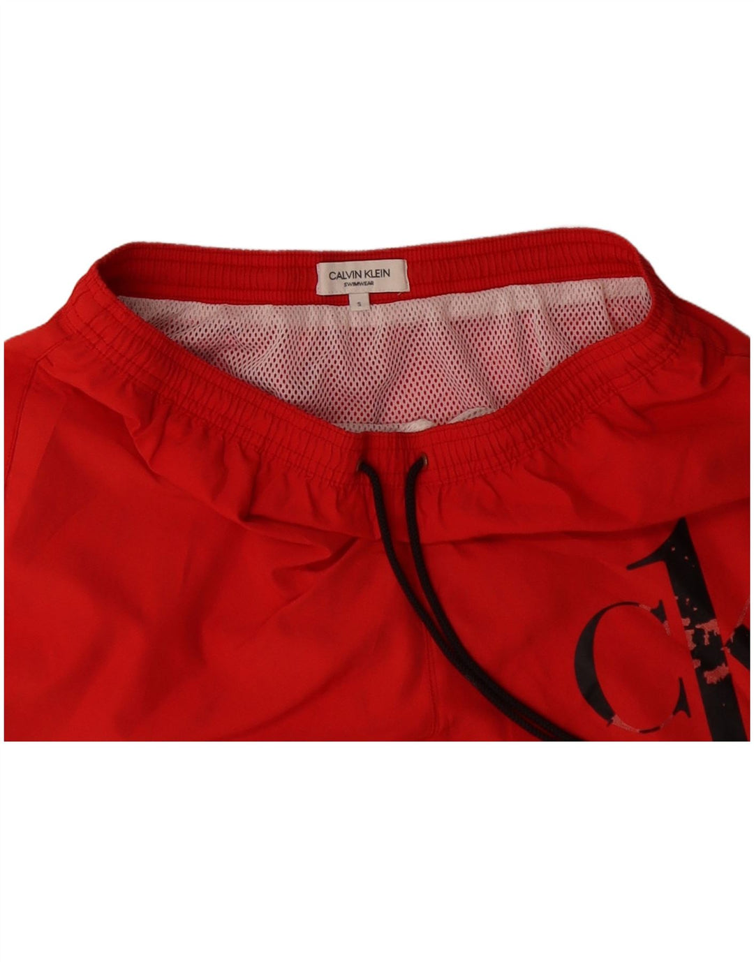 CALVIN KLEIN Mens Graphic Swimming Shorts Small  Red Polyester