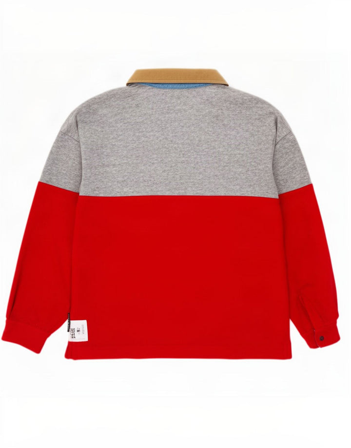 Think Różowy Męski sweter polo XL z poliestru w kolorze czerwonym