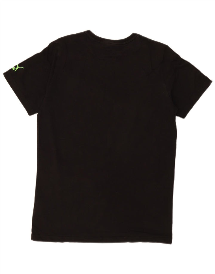 Męski T-shirt z grafiką Puma, mały, czarny, bawełniany