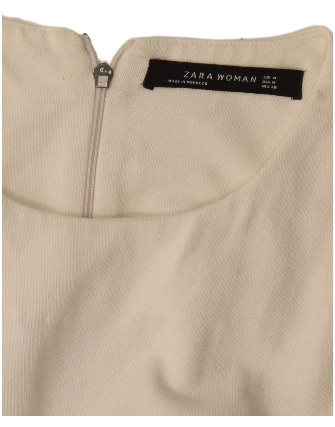 Damska bluzka bez rękawów ZARA UK 12 Medium Off White