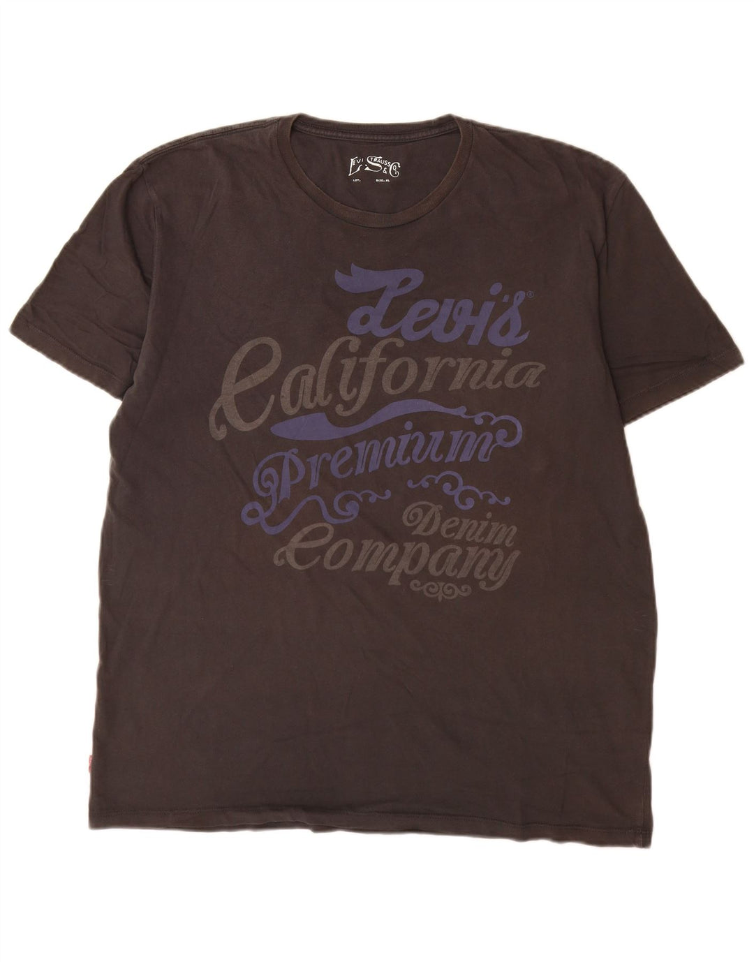 Męski T-shirt z grafiką Levi's Top XL, szara bawełna