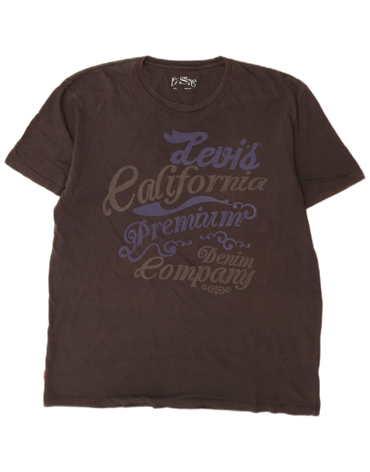 Męski T-shirt z grafiką Levi's Top XL, szara bawełna